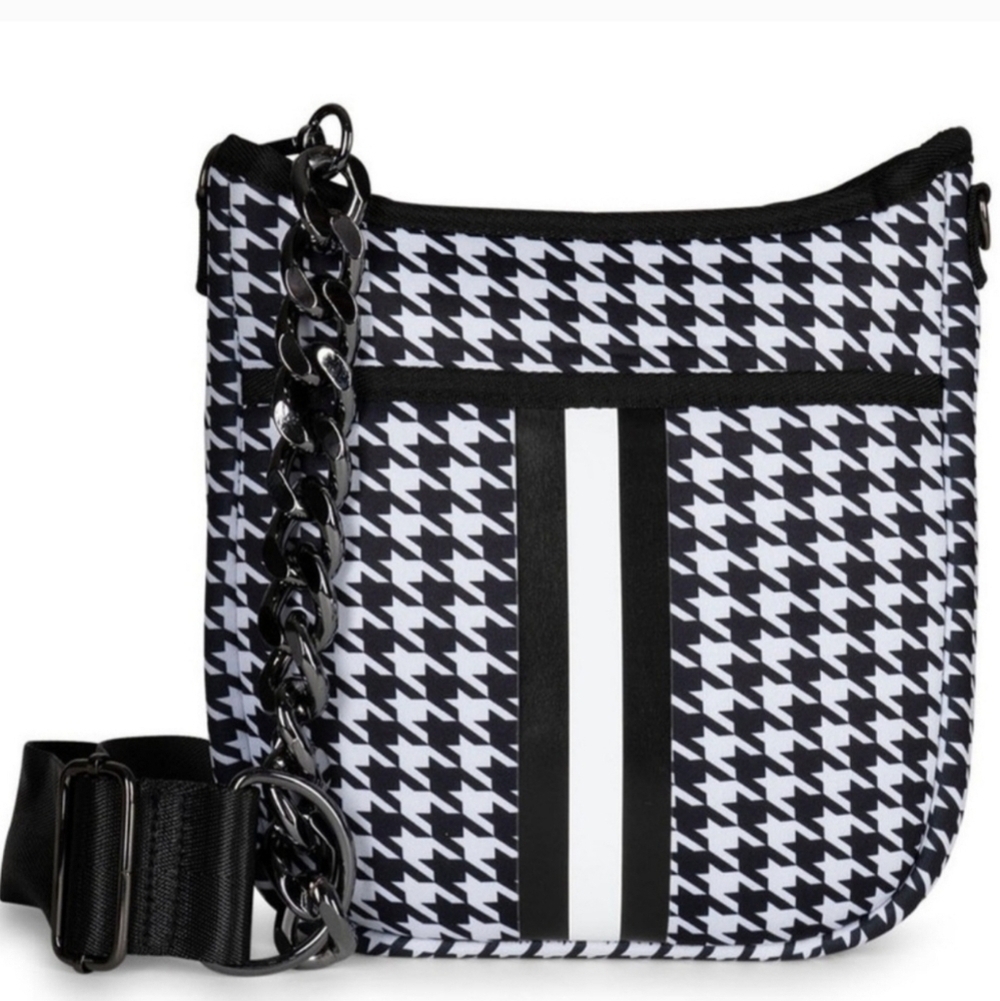 NWT HAUTE SHORE Houndstooth JERI Crossbody Bag with 2 STRAPS - Picture 5 of 16